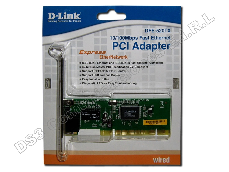Tarjeta PCI D-LINK 10/100Mbps Ethernet para PC DFE-520TX
